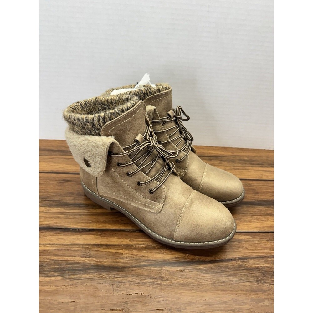 Cliffs by White Mountain Womens Boots Round Toe Tan Lace Up Size 8 New